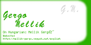 gergo mellik business card